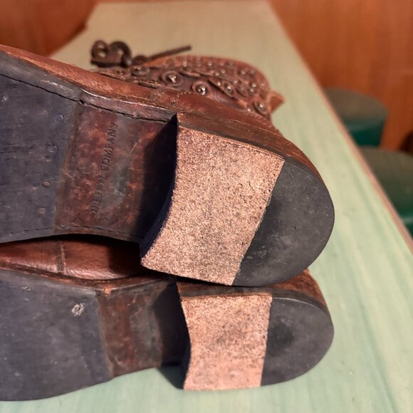 Womens Frye Jenna Disc Studded Lace Distressed 76421 Boots Size 8 B - Picture 11 of 13